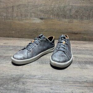 Olukai Lae'ahi Li lli Marbled Gray Leather Sneakers Men's Size 10.5